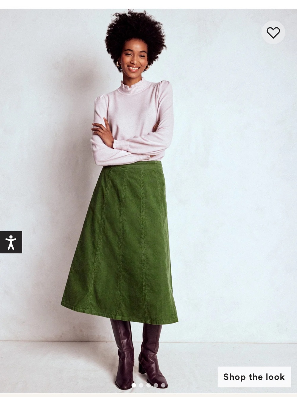 Boden Joy Cord Midi Skirt